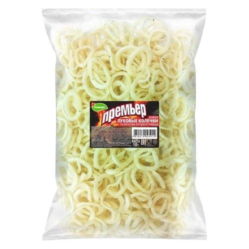 Луковые колечки 50 гр со вкусом острого перца  "Премьер"