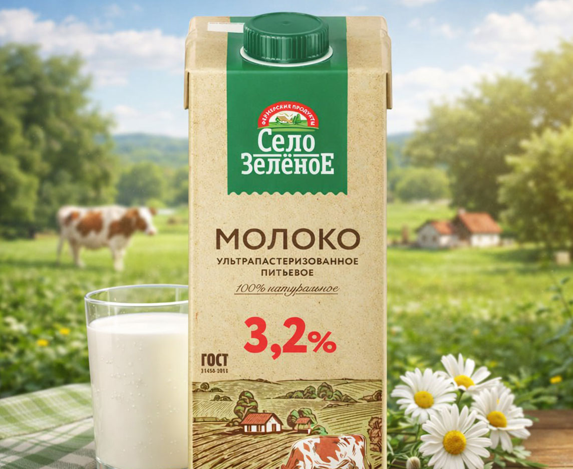 Село Зелёное МОЛОКО 3,2%