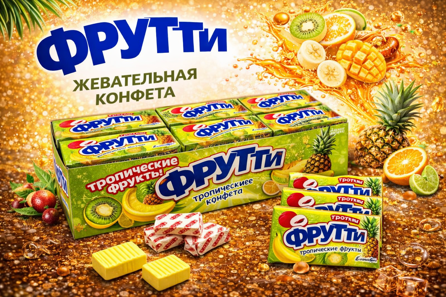 Жевательная конфета Фрутти тропик
