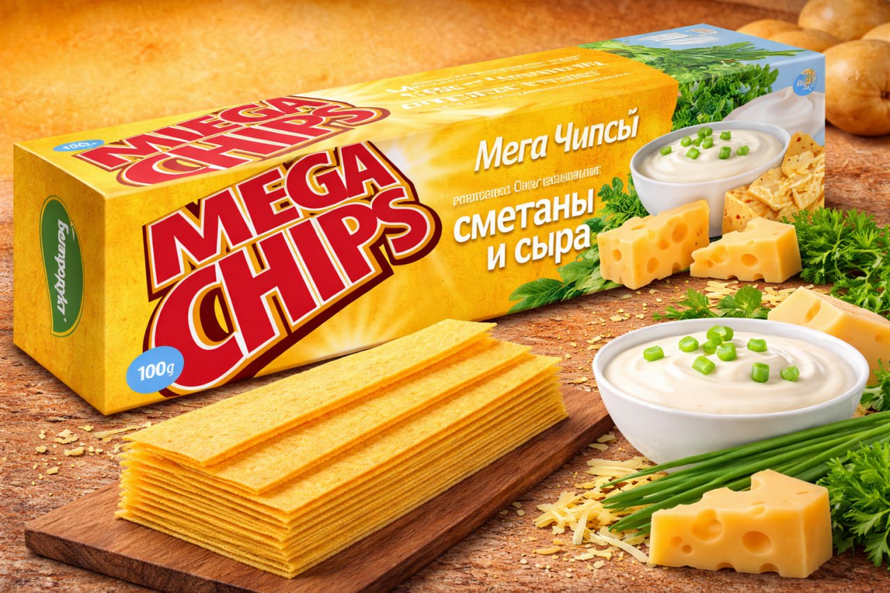 Мегачипсы со вкусом сметана и сыр