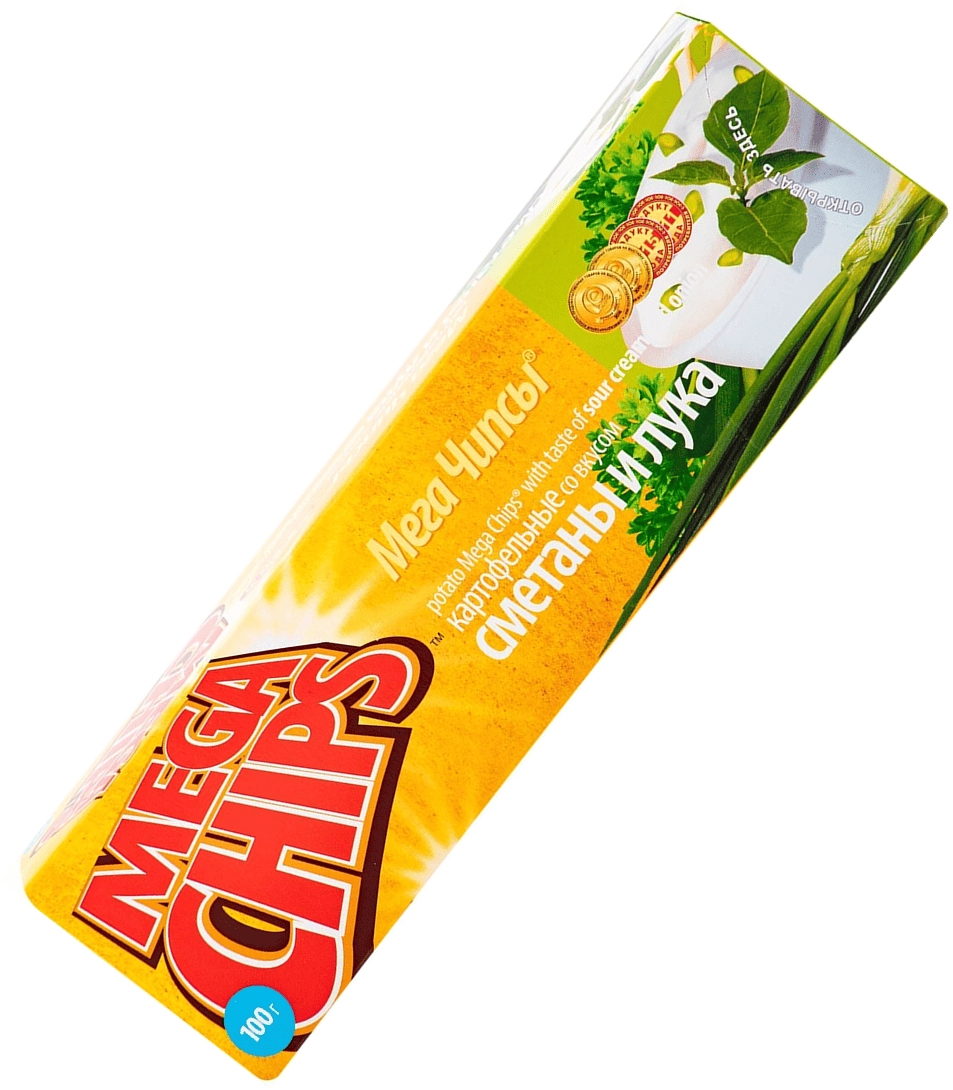 Мегачипсы картофельные со вкусом сметаны и лука