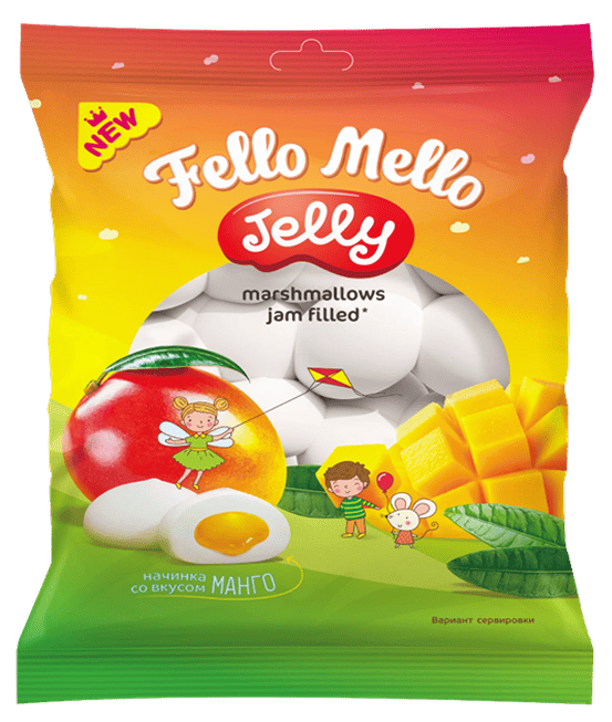 Маршмеллоу c начинкой. "FELLO MELLO" МАНГО