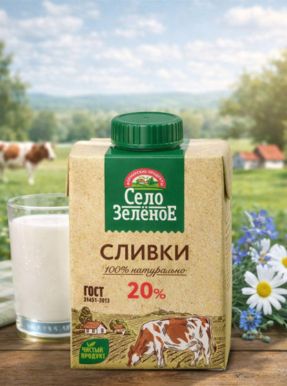 Сливки питьевые стерилизованные 20%
