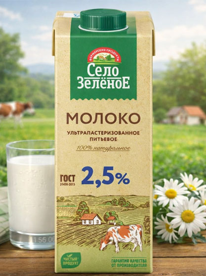 Село Зелёное МОЛОКО 2,5%