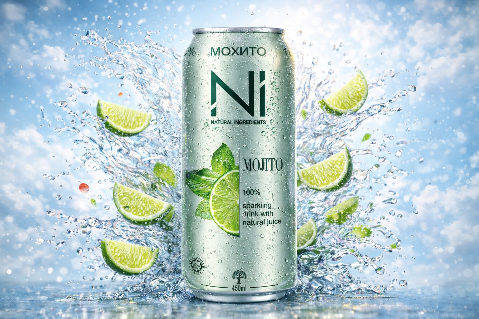 Напиток NI МОХИТО со вкусом лимона, лайма и мяты