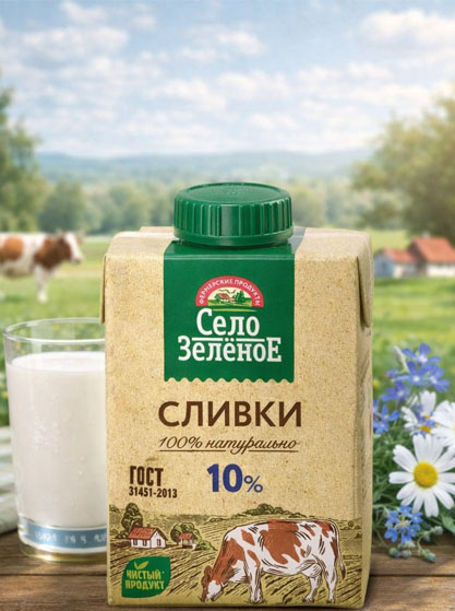  Сливки питьевые стерилизованные 10%