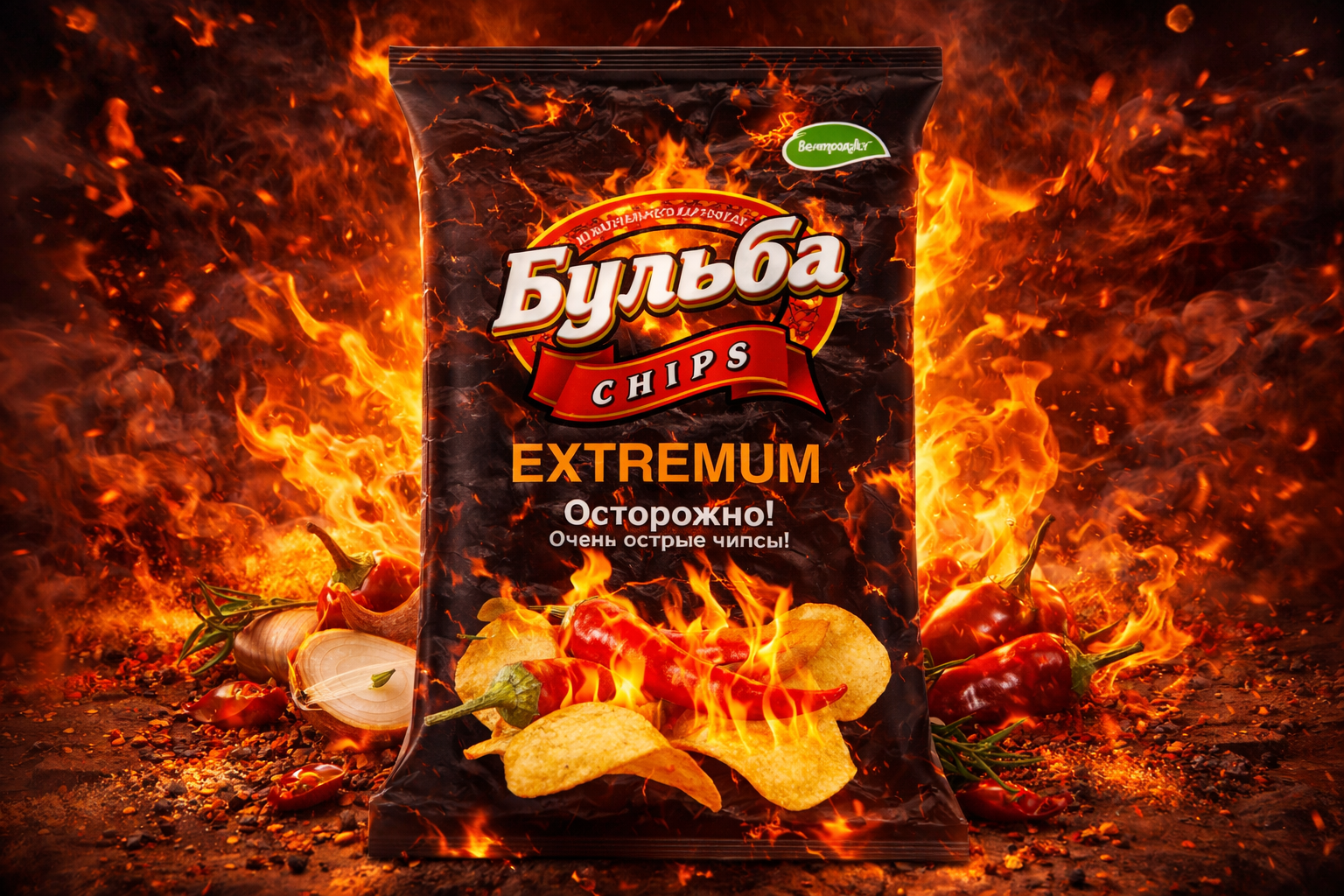 Чипсы  "Бульба chips" "EXTREMUM" со вкусом острого перца 75г.