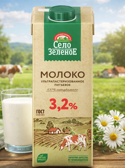 Село Зелёное МОЛОКО 3,2%