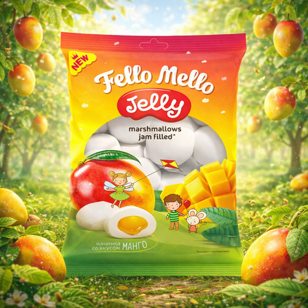 Маршмеллоу c начинкой. "FELLO MELLO" МАНГО