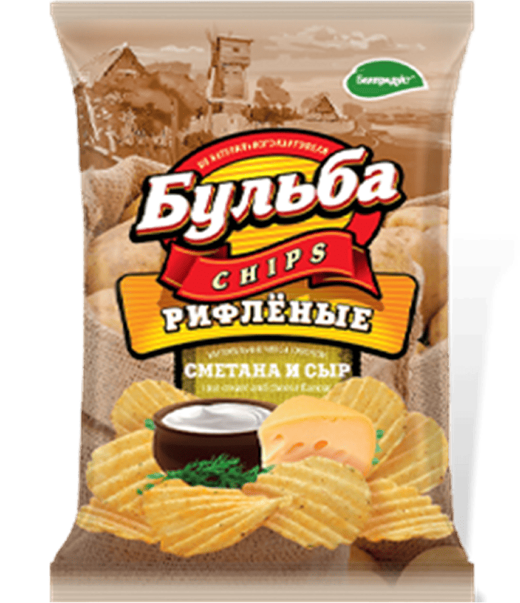 Чипсы  "Бульба chips" со вкусом сметаны и сыра 75г.