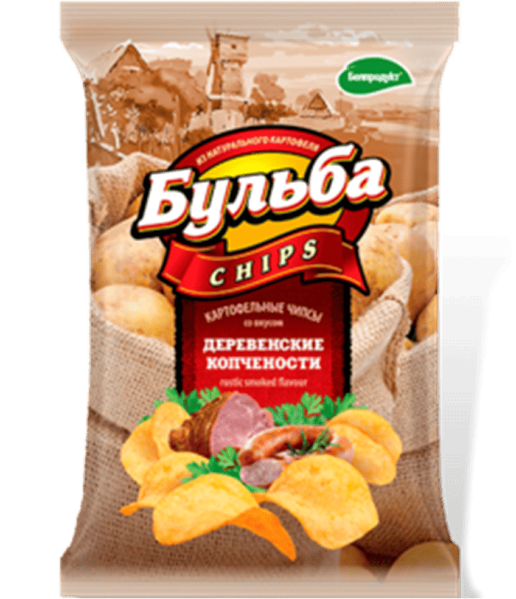 Чипсы "Бульба chips" со вкусом деревенских копченостей