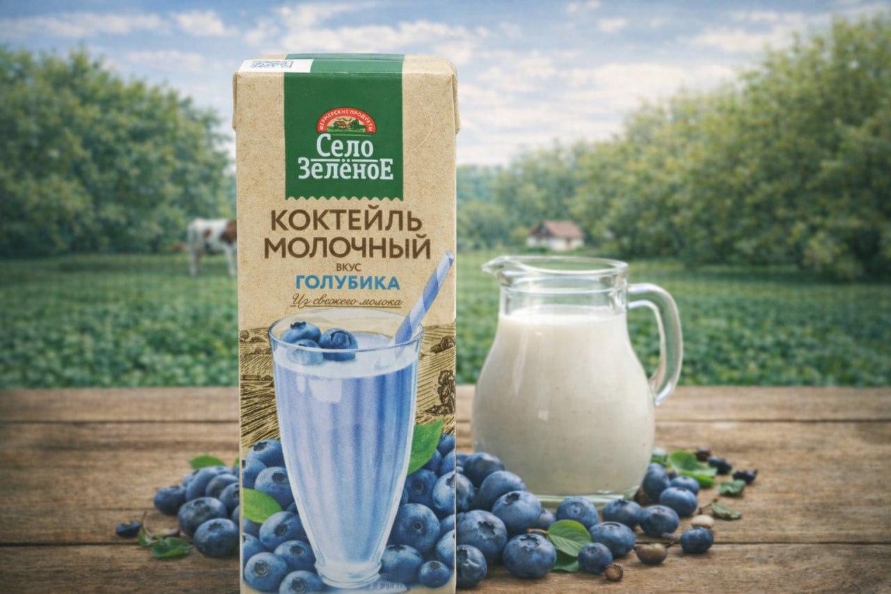 Коктейль Молочный со вкусом Голубики  3,2%